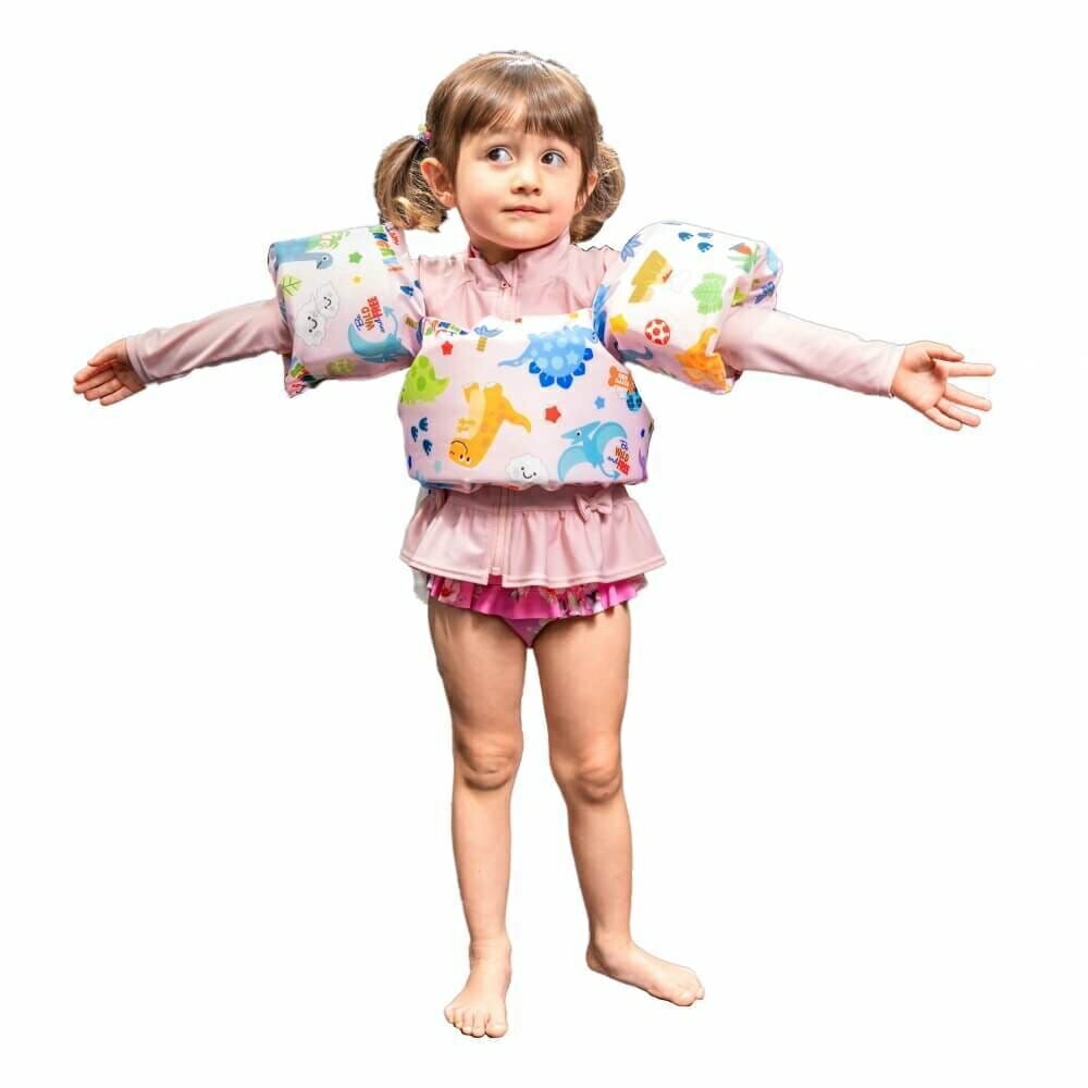 スイムトレーナー ダイナソー ピンク 子供用 キッズ 水遊び プール 浮き輪 バックル トイザらス限定