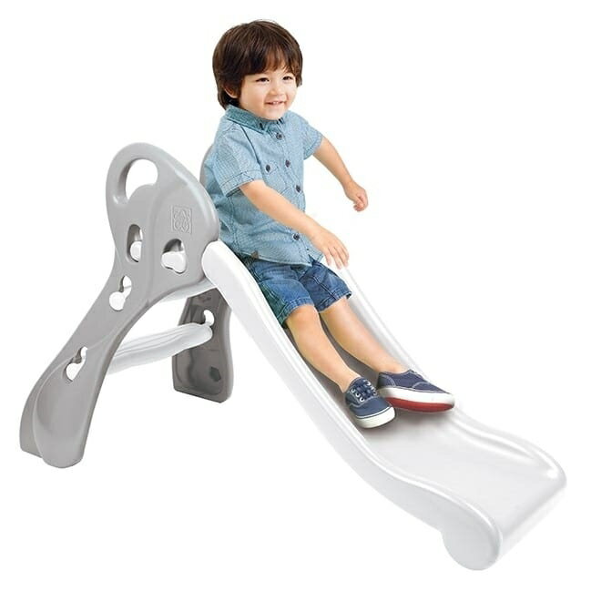 折りたたみすべり台 グレーホワイト 幅56.4×奥行109×高さ69cm おしゃれ 白 折りたたみ 滑り台 室内 屋外 1歳 2歳 3歳 トイザらス限定 クリス...