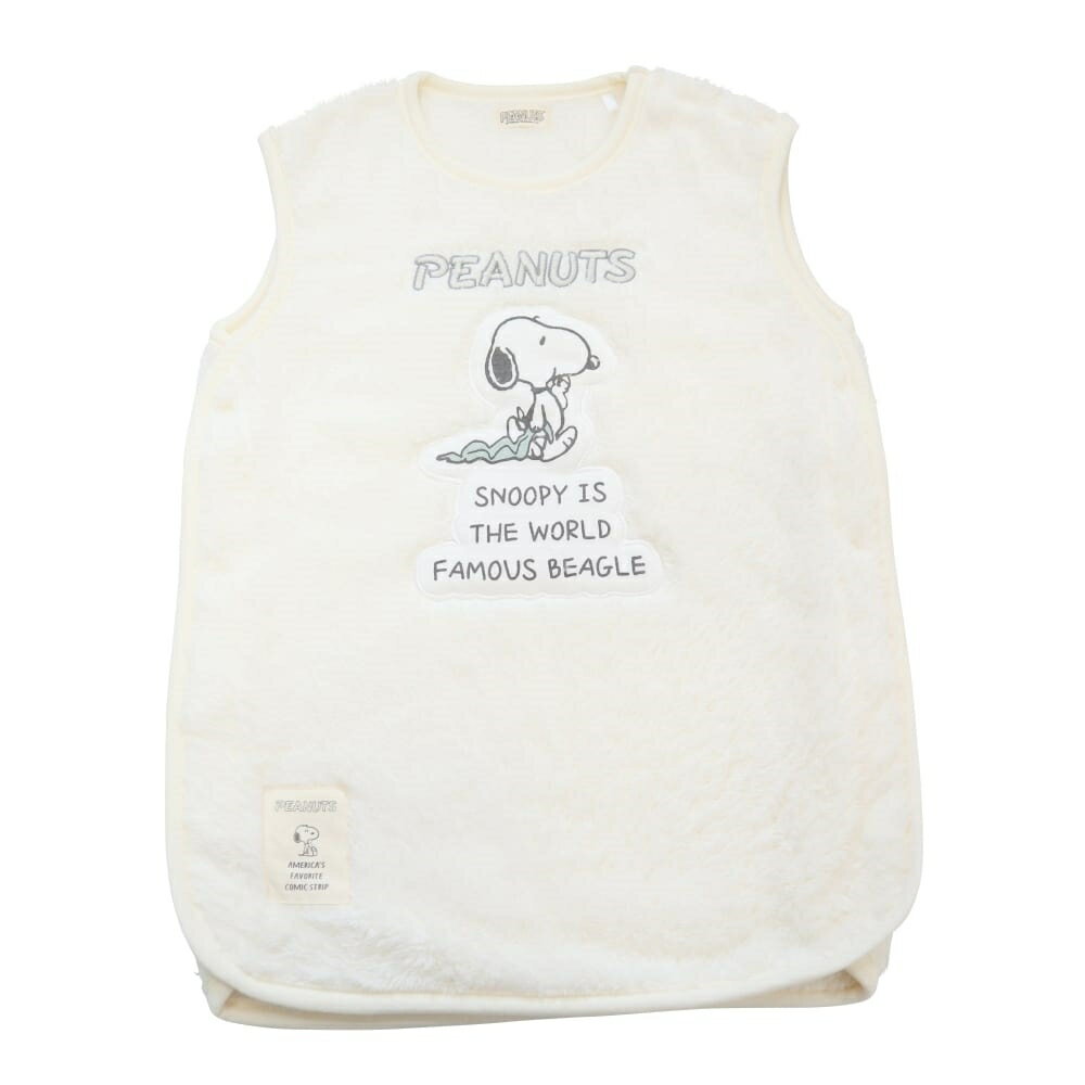 SNOOPY フリーススリーパー アップリケ付き スヌーピー