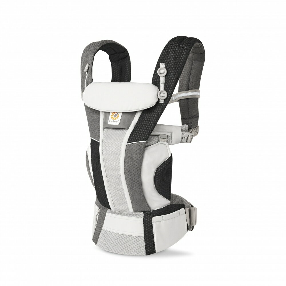 **Ergobaby エルゴベビー OMNI Breeze (グレーパッチワーク) 抱っこ紐 柔らかソフトフレックスメッシュ 対面抱き 腰抱き おんぶ 前向き抱き ミニポーチ付き 新生児〜20.4kg