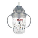 「8/1〜6限定先着で最大2000円OFFクーポン」Nuby ヌービー FLIP N SIP 手持ち付きトレーニングマグ (グレー)