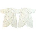 「8/1〜6限定先着で最大2000円OFFクーポン」新生児コンビ肌着 2枚組 キリン×木(パステルイエロー×50-60m)