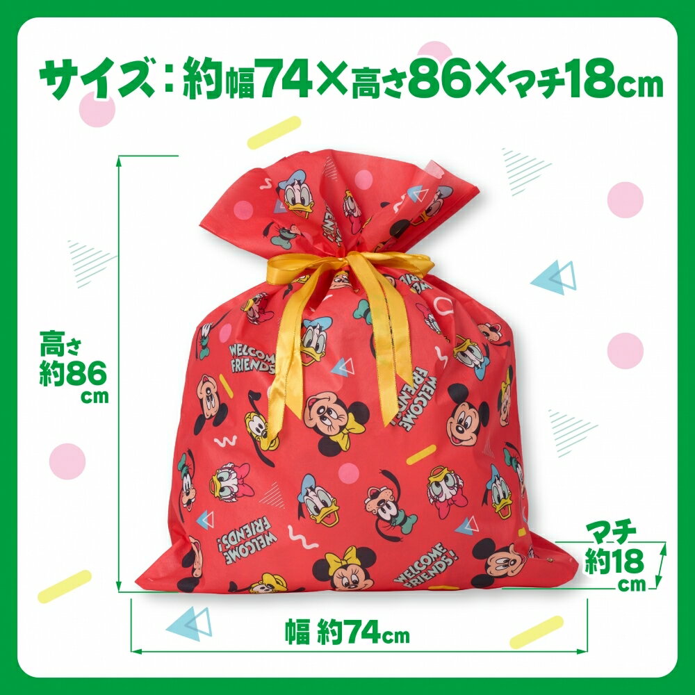 ディズニー ギフトバッグ 不織布（約）74x86cm L 大きい クリスマスラッピング 巾着 おもちゃ 子供 簡単 かわいい トイザらス限定