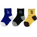 「8/1〜6限定先着で最大2000円OFFクーポン」MLB 3足組ソックス(ブルー×9-15cm)