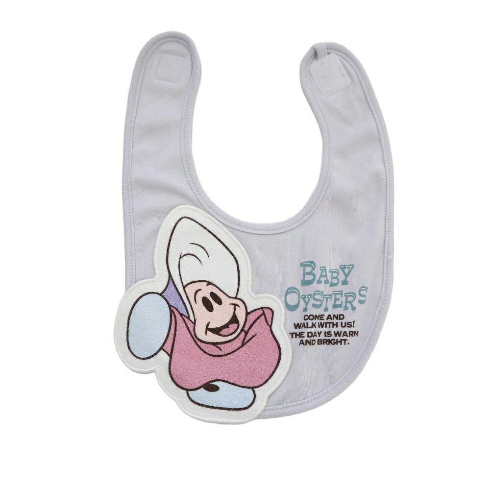 「12/1〜6限定先着 キャンペーンバナーにてクーポン配布中」ディズニー 長袖前開きプレオール スタイ付き ヤングオイスター(ピンク×60-70cm 3