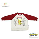 monpoke モンポケ トレーナー ラグラン ピカチュウ レッド×110cm