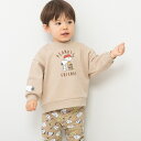 「5/30~6/1までエントリでP11倍」SNOOPY スヌーピー トレーナー 袖発泡プリント ベージュ×80cm ベビーザらス限定