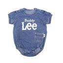 「8/1〜6限定先着で最大2000円OFFクーポン」BUDDY LEE 半袖ボディスーツ インディゴ染め ミニ裏毛 ブルー×80cm