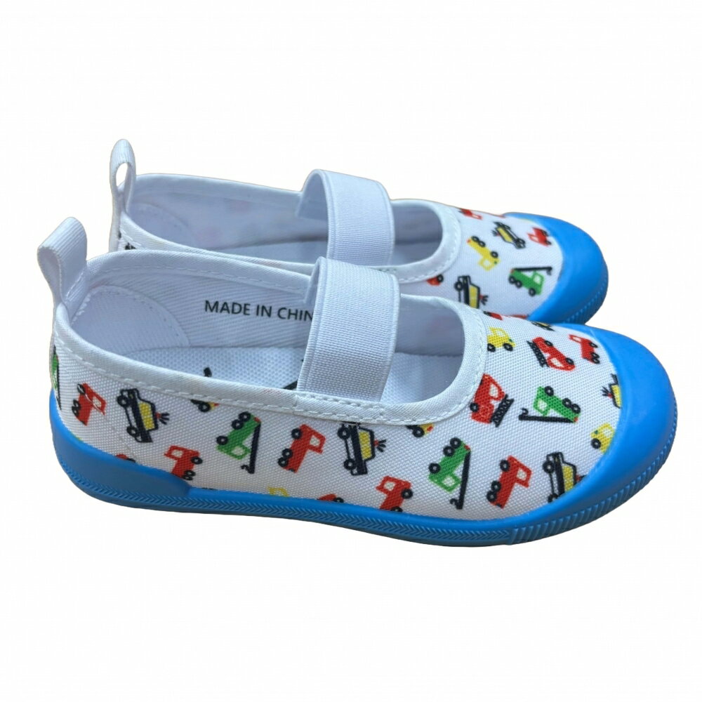 働くクルマ 総柄 上履き ブルーx17cm ベビーザらス限定