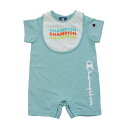 「7月20日限定先着で最大1000円OFFクーポン」Champion チャンピオン 半袖スタイ付きカバーオール 70cm