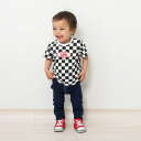 「5/1〜6限定先着で最大2000円OFFクーポン」BUDDYLEE 半袖Tシャツ チェッカーフラグ×ワッペン 90cm