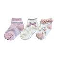 「5/1〜6限定先着で最大2000円OFFクーポン」3Pショートソックス リボン 9-15cm