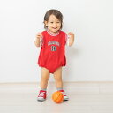 「7月20日限定先着で最大1000円OFFクーポン」Champion チャンピオン 半袖ダルマロンパース レッド 80cm