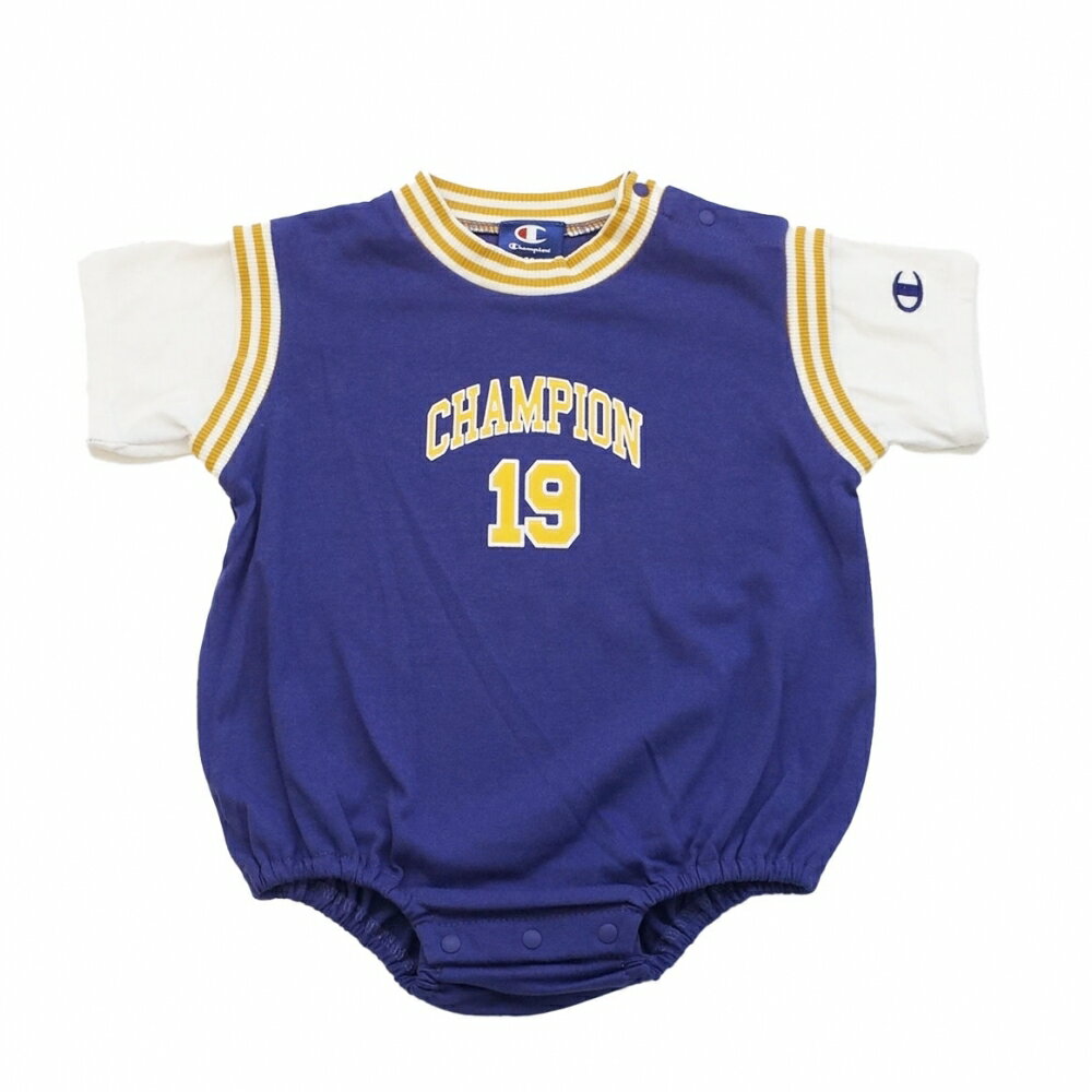 Champion チャンピオン 半袖ダルマボディスーツ パープル 80cm