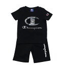 「5/1〜6限定先着で最大2000円OFFクーポン」Champion チャンピオン 半袖Tシャツスーツ 上下ブラック 90cm