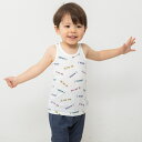 「8/1〜6限定先着で最大2000円OFFクーポン」2枚組 袖なしシャツ肌着 フライス 車×ロゴ 100cm
