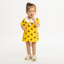 「8/1〜6限定先着で最大2000円OFFクーポン」Miffy ミッフィー 半袖ロンパース 総柄ワンピース イエロー 80cm