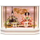 【雛人形】ケース飾り 親王飾り「金彩桜に玉手箱白塗六角」 (322347)ひな人形 おしゃれ ホワイト トイザらス・ベビーザらス限定【メーカー直送】