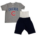 「5/1〜6限定先着で最大2000円OFFクーポン」MLBカブス 半袖パジャマ 無地腹巻付き グレー 90cm