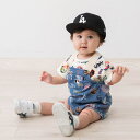 MLB 総柄デニムロンパース ブルー×70cm