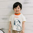 「8/1〜6限定先着で最大2000円OFFクーポン」SNOOPY スヌーピー 半袖Tシャツ アップリケ ナチュラル×80cm