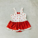 「8/1〜6限定先着で最大2000円OFFクーポン」RAT-A-TATR ラッタッター ハート柄 ワンピース水着セット レッド×120cm