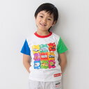 「8/1〜6限定先着で最大2000円OFFクーポン」TOMICA トミカ ボックスアート 袖配色 半袖Tシャツ ホワイト×100cm