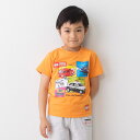「8/1〜6限定先着で最大2000円OFFクーポン」TOMICA トミカ 集合アート 半袖Tシャツ オレンジ×110cm