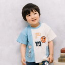 「8/1〜6限定先着で最大2000円OFFクーポン」SNOOPY スヌーピー 半袖Tシャツ リメイク風 ライトブルー×95cm