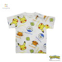 「8/1〜6限定先着で最大2000円OFFクーポン」monpoke モンポケ 半袖Tシャツ 総柄 ナチュラル×100cm