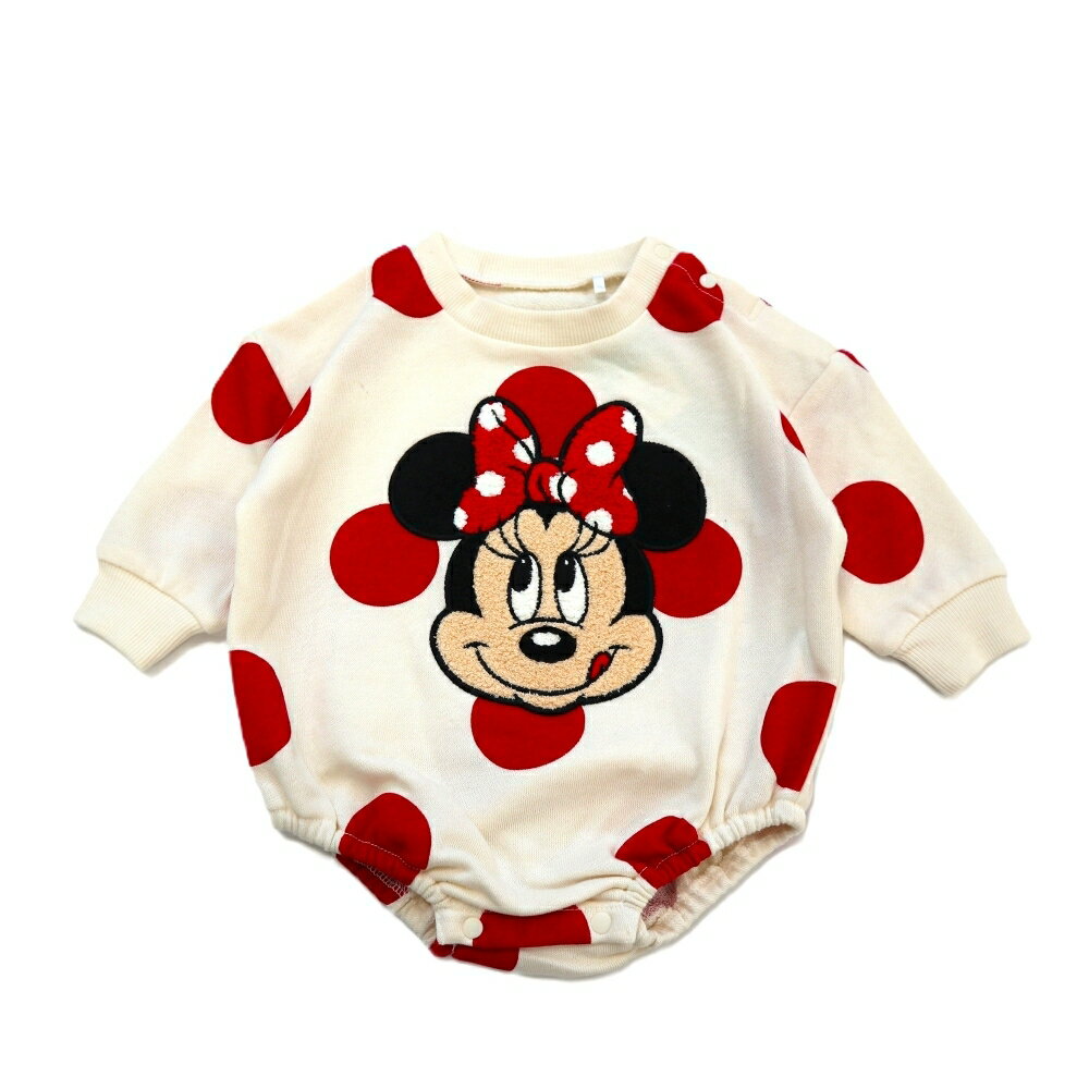 ディズニー 長袖さがらボディスーツ ドッカン ミニー(ナチュラル×80cm) ベビーザらス限定
