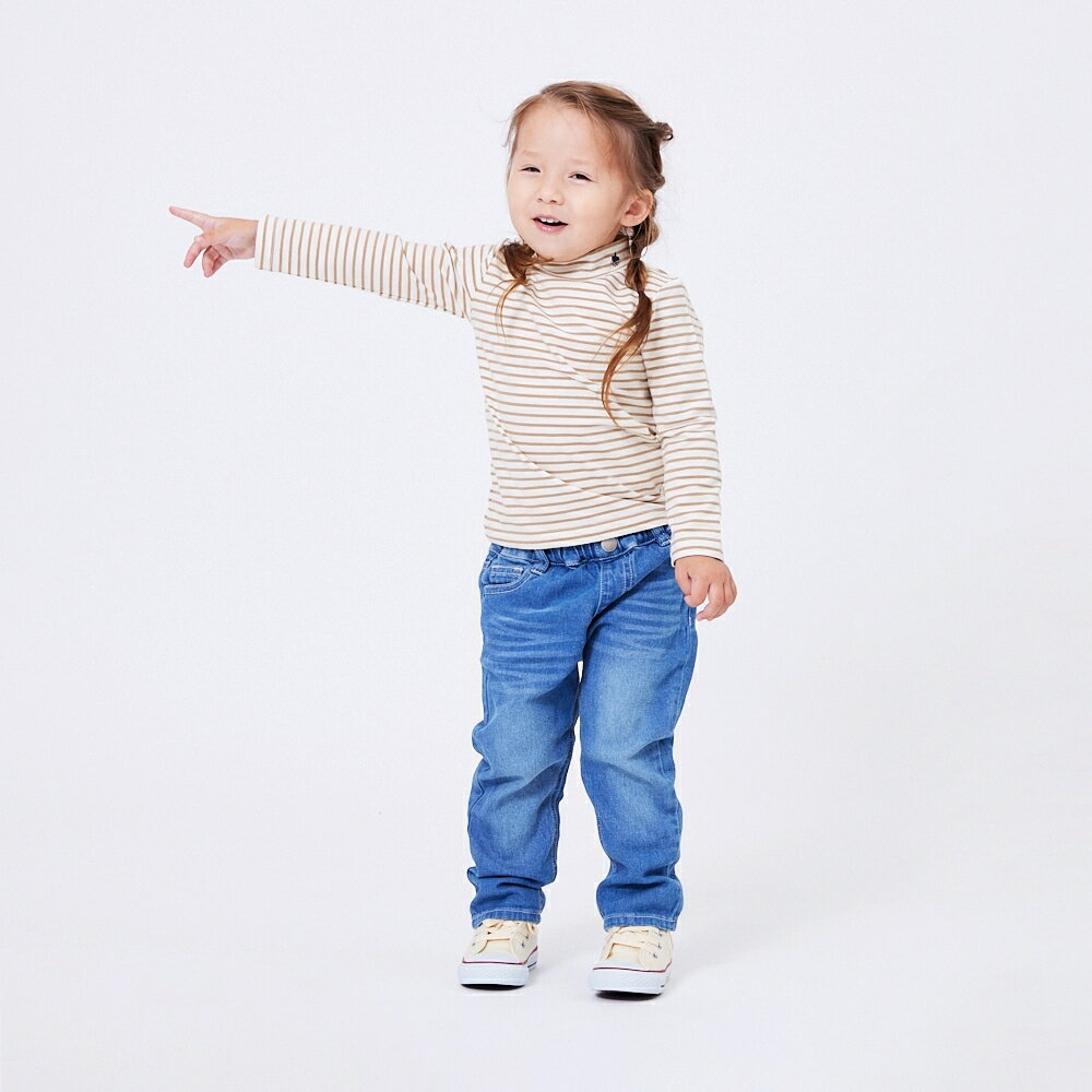 POLO BCS 長袖ボーダーTシャツ ブラウン×90cmベビーザらス限定