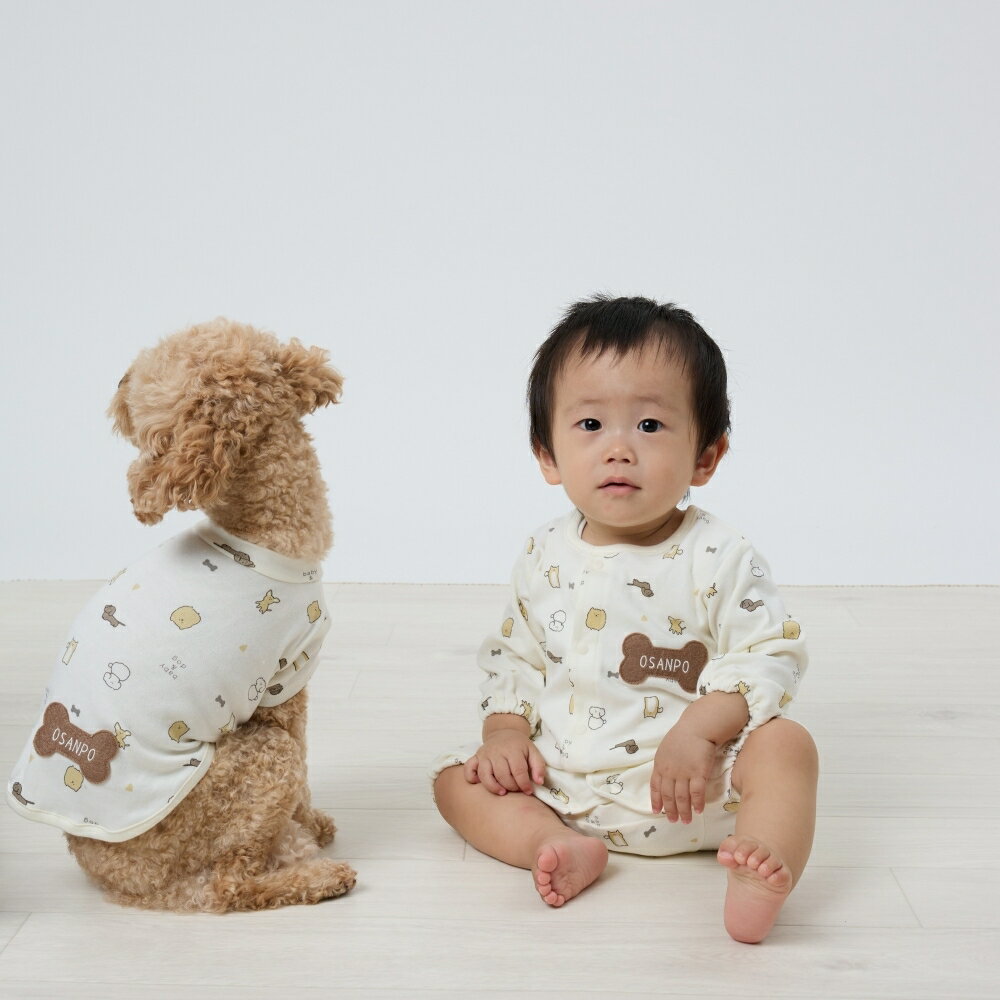 「12/1〜6限定先着 キャンペーンバナーにてクーポン配布中」【ベビー×ペットコレクション】長袖前開き..