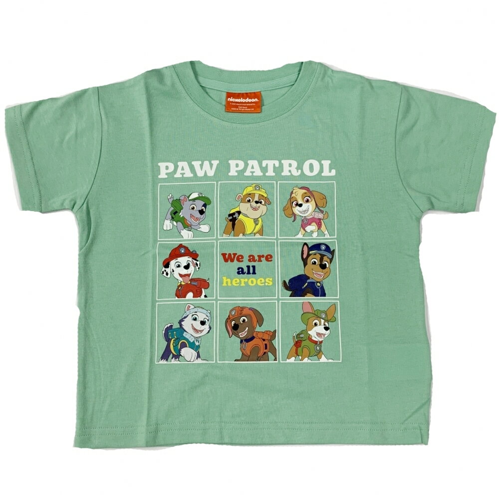 パウ・パトロール 図鑑プリントTシャツ グリーン×95cm