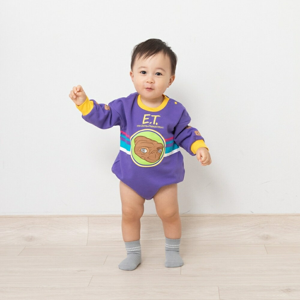 【Welcome to the Universe Baby × chimajiro0730さん】ET 長袖ダルマボディスーツ パープル×80cm