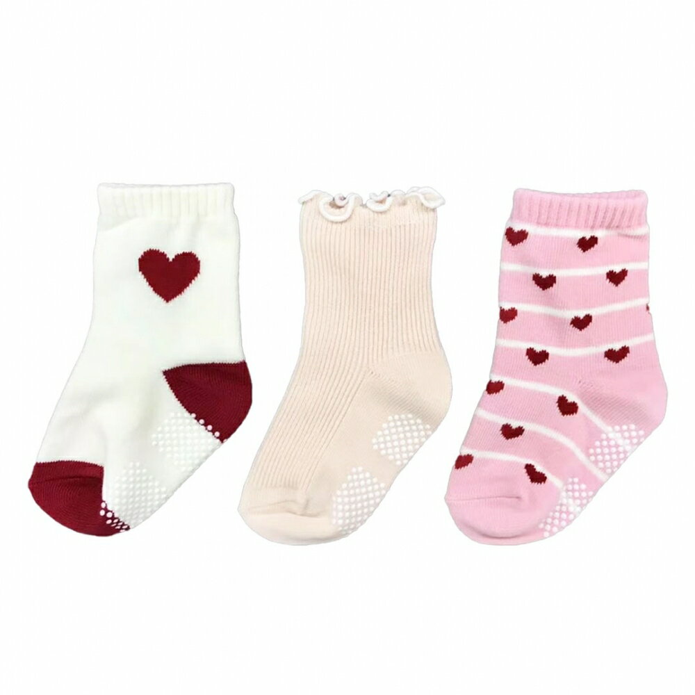 「1/1-6限定先着 トップバナーにて最大2000円クーポン」3Pクルーソックスハート ベビーザらス限定