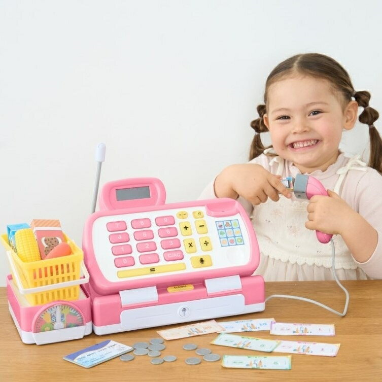 スキャンできるよ！お買い物ショッピングレジスター ピンク トイザらス限定 おままごと クリスマスプレゼント 3歳 4歳 5歳のサムネイル