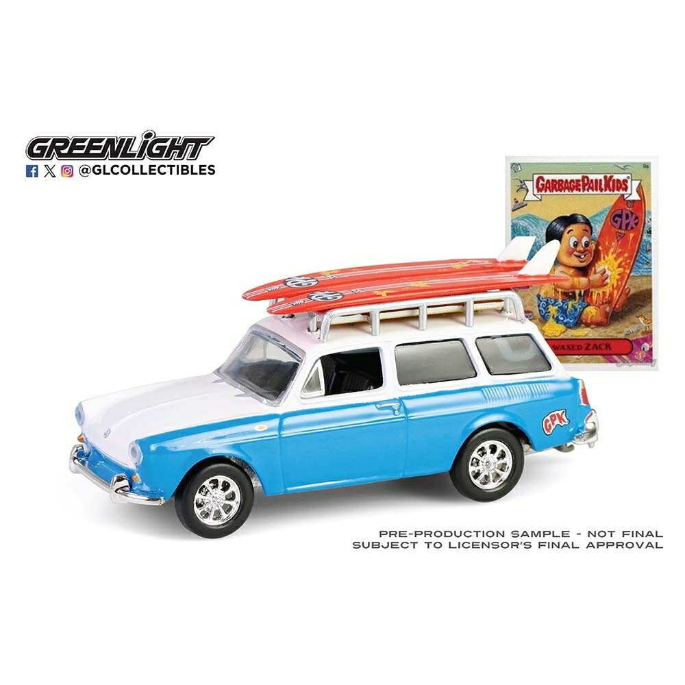 GL 1/64 1961 Volkswagen Type 3 Squareback with Roof Rack and Surfboards - Waxed Zack -