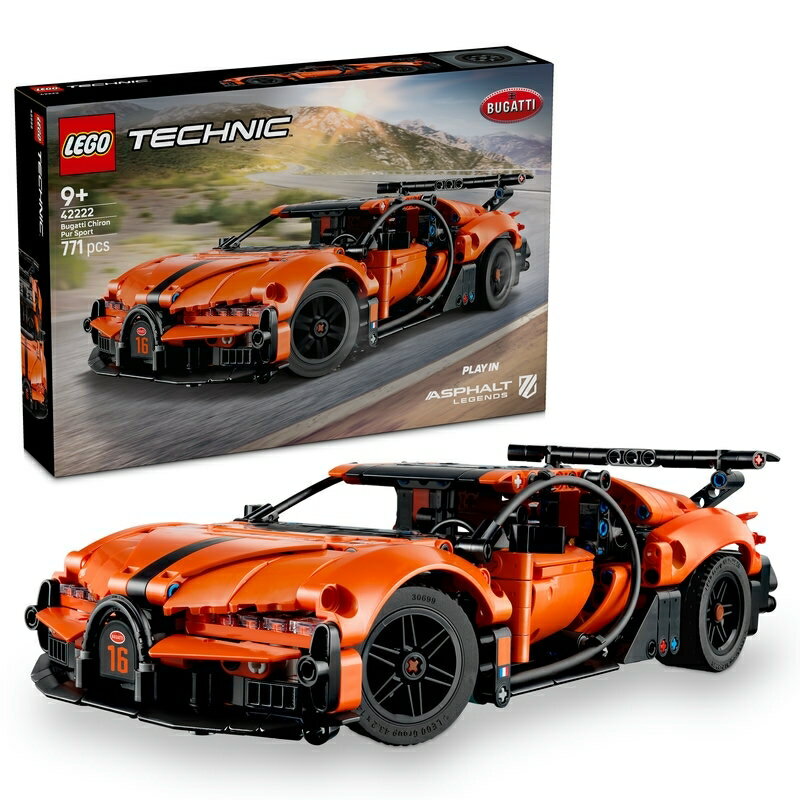 レゴ LEGO テクニック Bugatti Chiron Pur Sport ハイパーカー 42222｜おもちゃ 玩具 誕生日 プレゼント ブロック 9歳 10歳 11歳 車