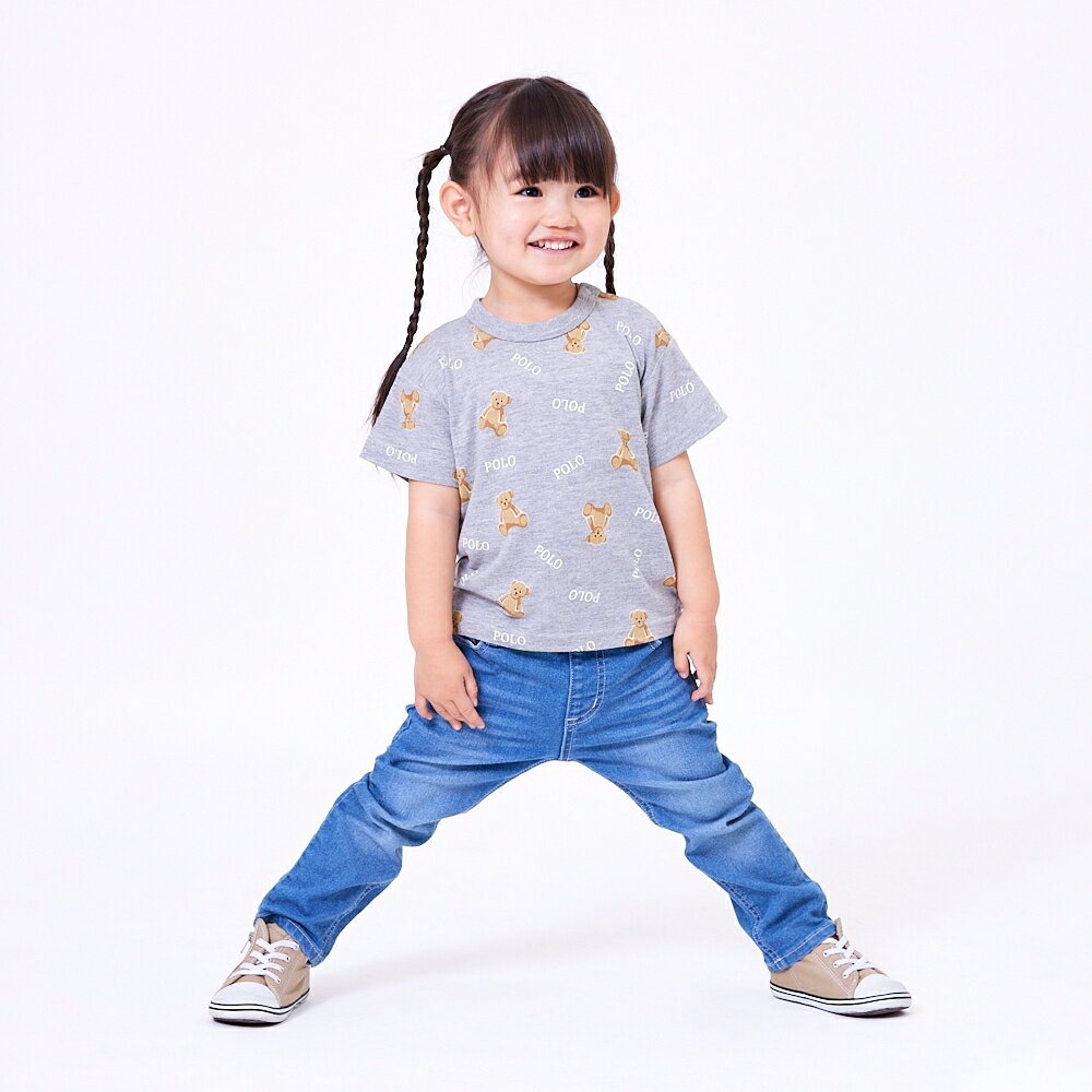 POLO BCS クマ総柄半袖Tシャツ グレー×90cm ベビーザらス限定 赤ちゃん 出産準備 ...