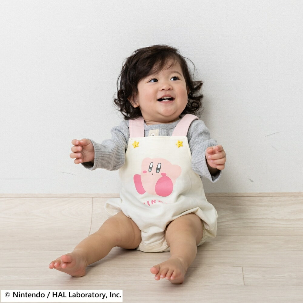 星のカービィ 吊りブルマ 裏毛 ホワイト×70-80cm ベビーザらス限定