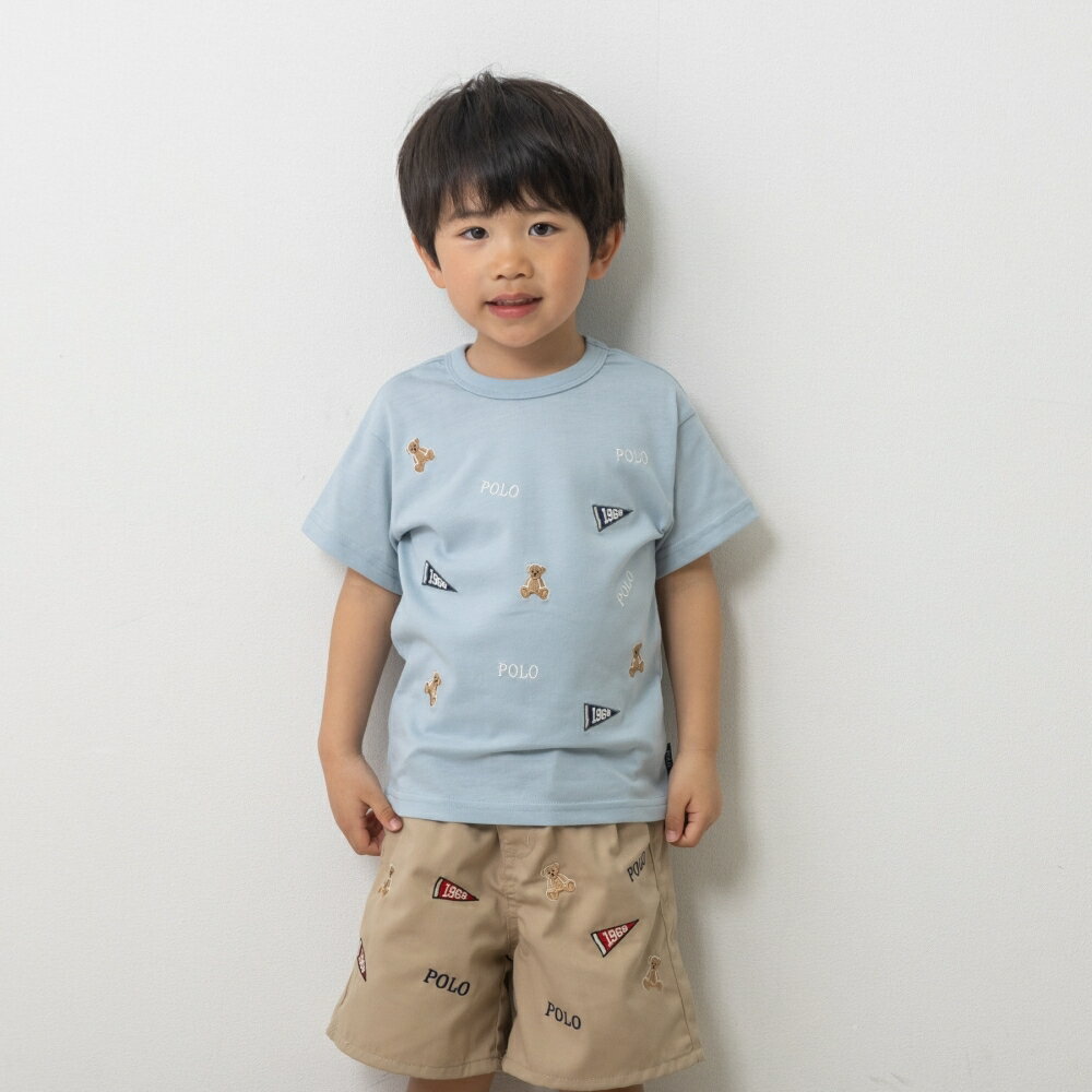 POLO BCS ロゴクマ総柄Tシャツ グリーン×120cm ベビーザらス限定 赤ちゃん 出産準...