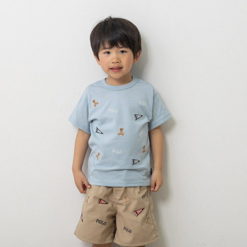 POLO BCS ロゴクマ総柄Tシャツ グリーン×110cm ベビーザらス限定 赤ちゃん 出産準...