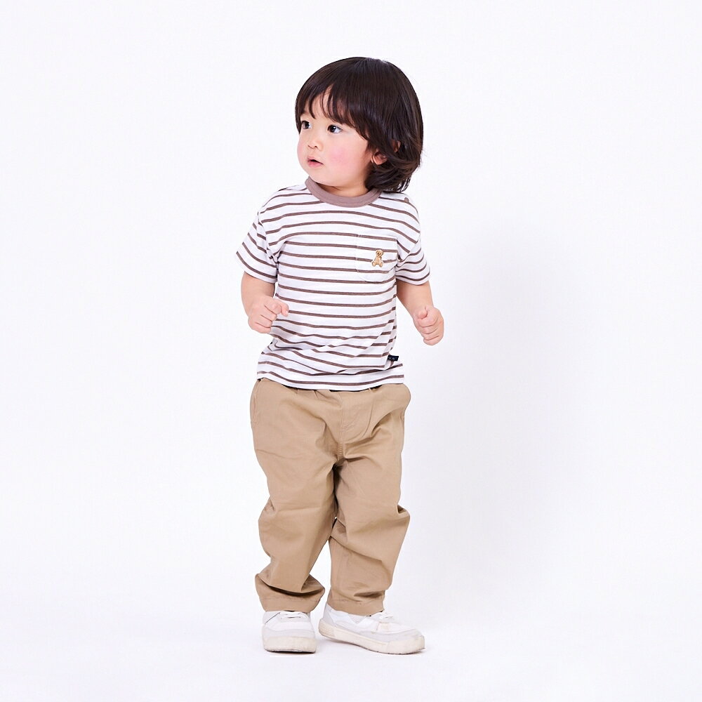 POLO BCS 半袖ボーダーTシャツ ブラウン×90cm ベビーザらス限定 赤ちゃん 出産準備 出産祝い ベビー服 子供服