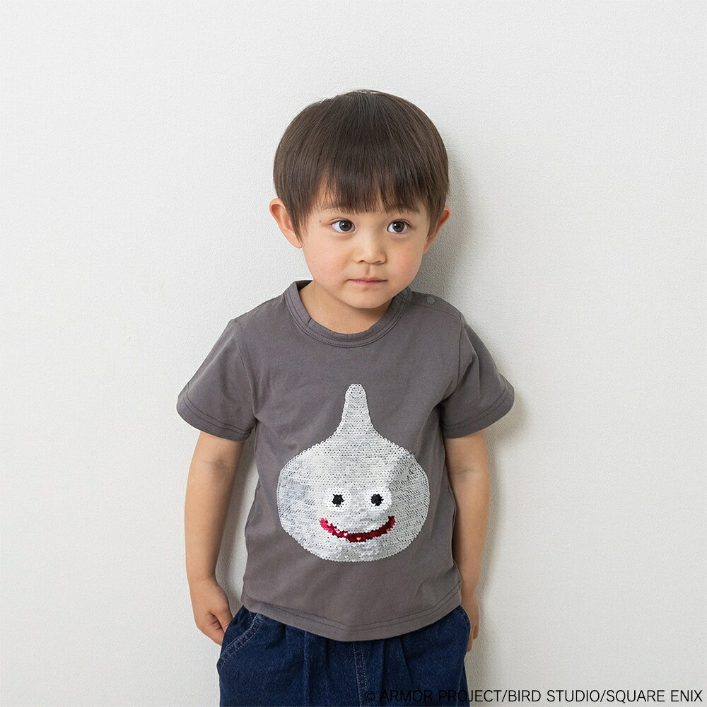ドラクエベビー＆キッズ 半袖Tシャツ スパンコール ブラック ブラック×90cm 赤ちゃん 出産準備 出産祝い ベビー服 子供服