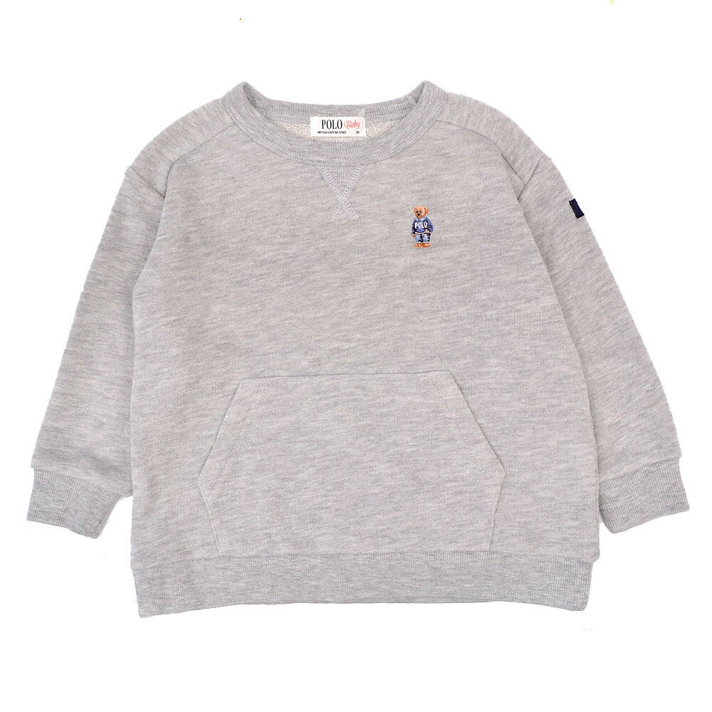 【予約受付商品】ベビーザらス限定 POLO 長袖ポケット付きトレーナー (グレー×80cm)のサムネイル