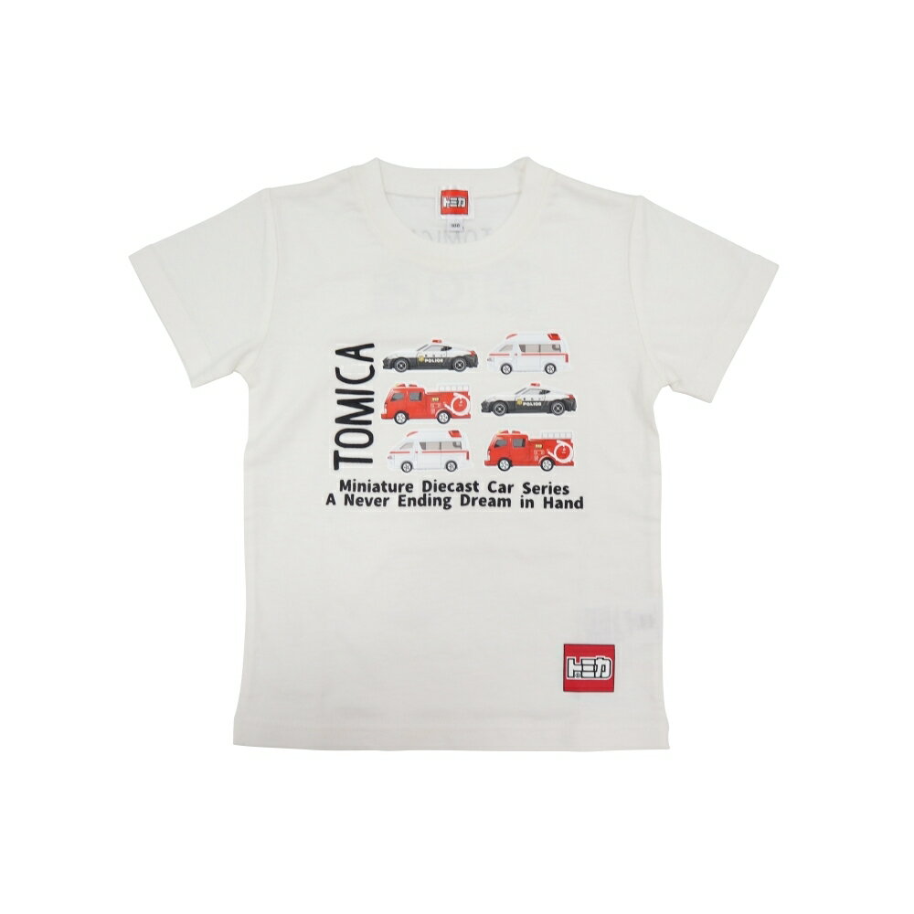 ベビーザらス限定 TOMICA クルマ集合 半袖Tシャツ ( ホワイト×100cm)