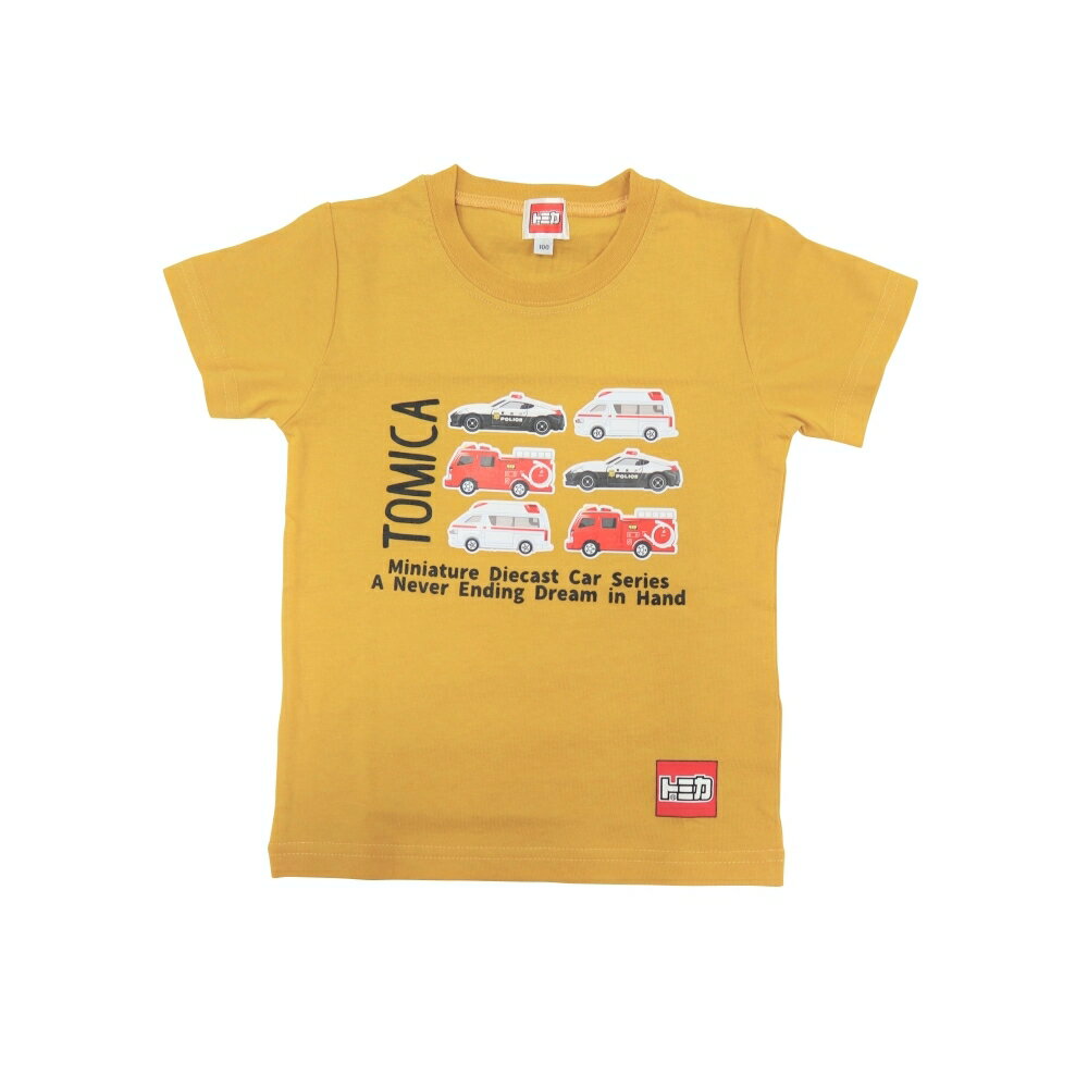 ベビーザらス限定 TOMICA クルマ集合 半袖Tシャツ ( ブライトイエロー×100cm)