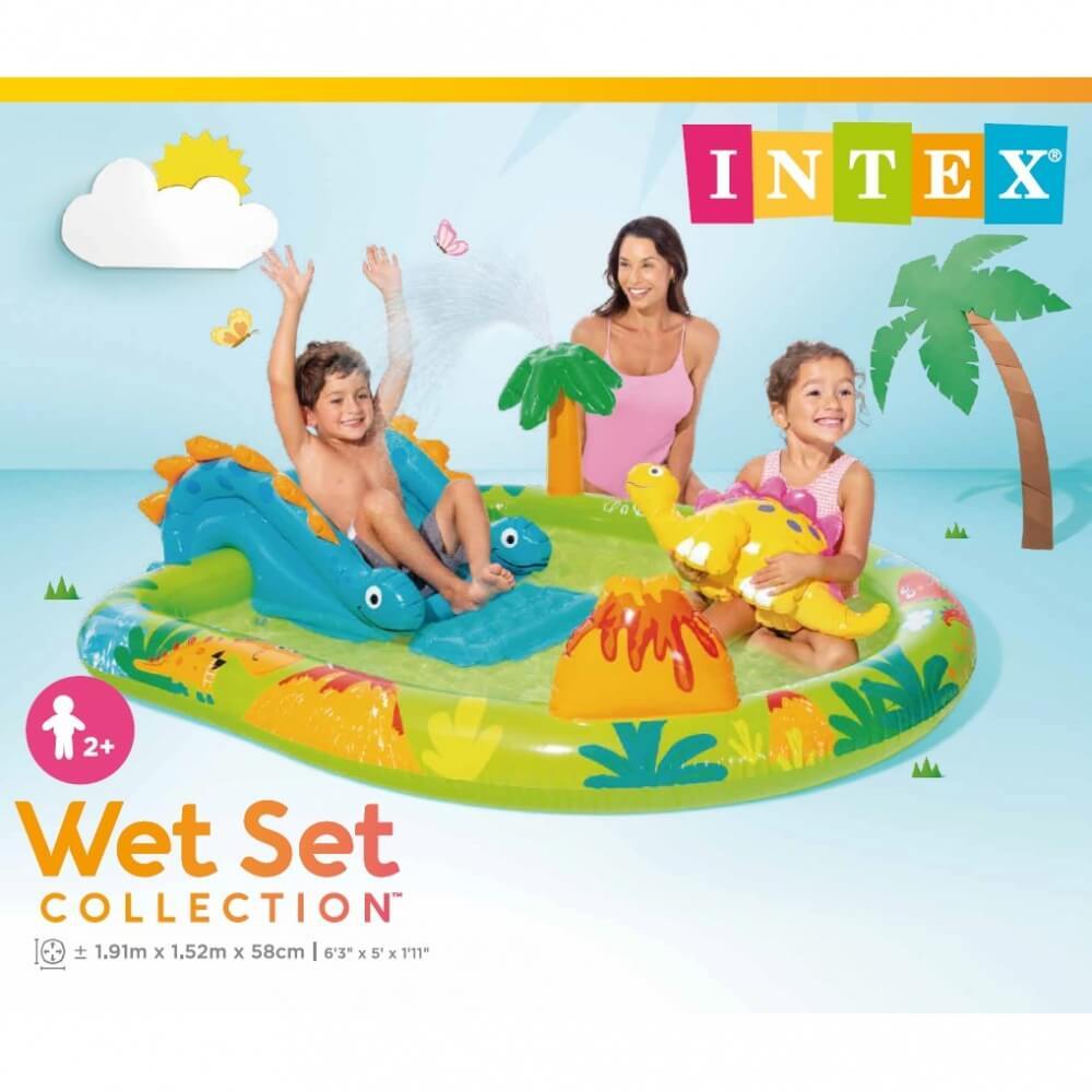 INTEX リトルダイノプレイセンター 191×152×58cm【ビニールプール】【すべり台つきプール】