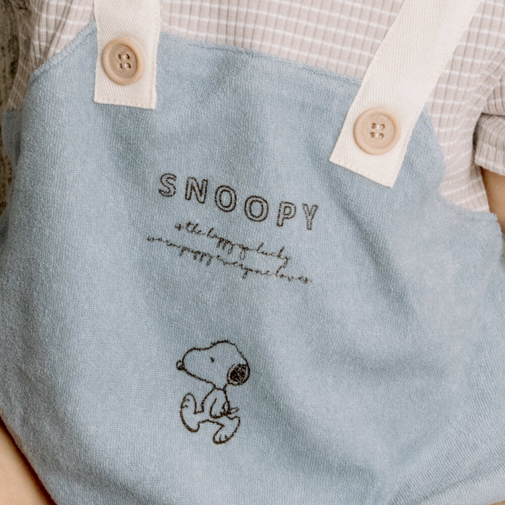 ベビーザらス限定 SNOOPY 半袖ボディスーツ 吊りブルマ風 スヌーピー(ライトブルー×80cm)